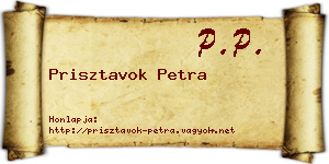 Prisztavok Petra névjegykártya