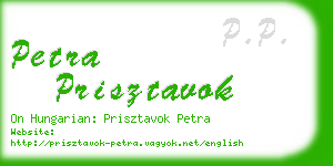 petra prisztavok business card